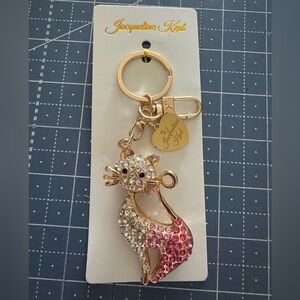 Jacqueline Kent NEW RELEASE! Cat with crystals purse charm!! BRAND NEW!!